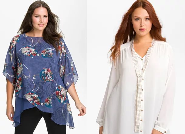 Блузки для полных женщин, которые их стройнят - фото1