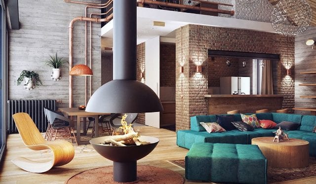 Угловой диван в стиле лофт - идеи дизайна - фото2