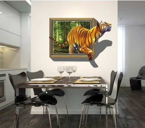 Интерьерные 3D наклейки на стены: интересные идеи - фото4