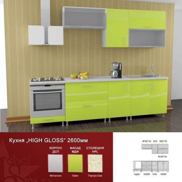 Кухни Хай Глосс (High Gloss): красивые, модные, неординарные - фото1