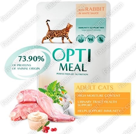 Optimeal Кролик в белом соусе для котов