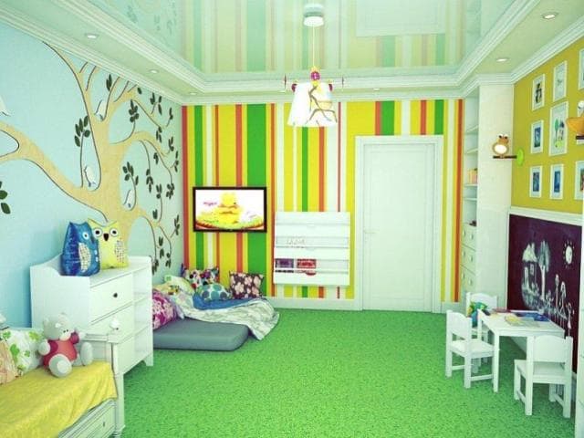 Натяжной потолок в детскую комнату для мальчиков - фото1