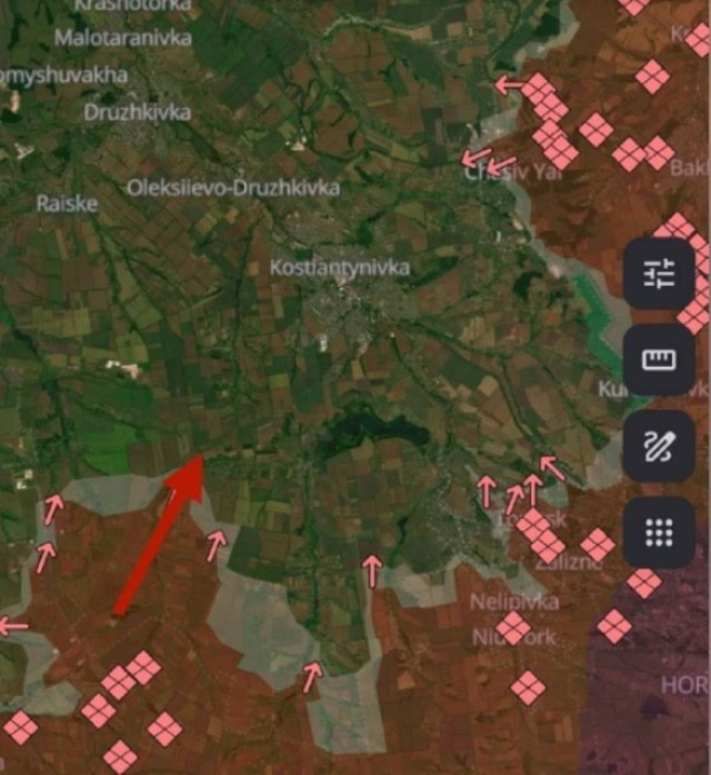 Российские оккупанты продвинулись в направлении Константиновки