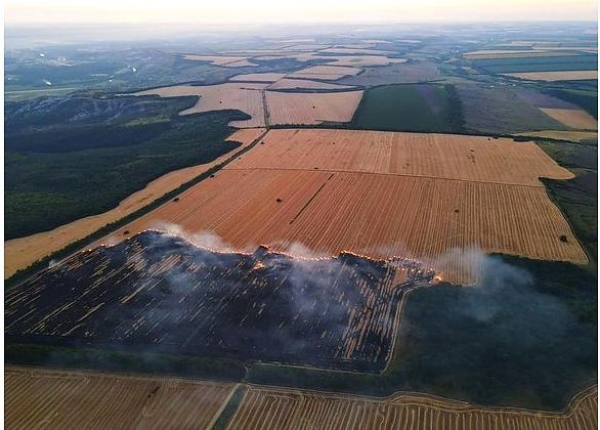 Возле заповедника «Меловая флора» горели поля