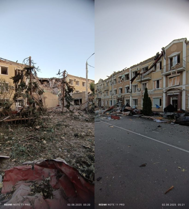 Россияне повредили гостиницу в центре Славянска – визитную карточку города