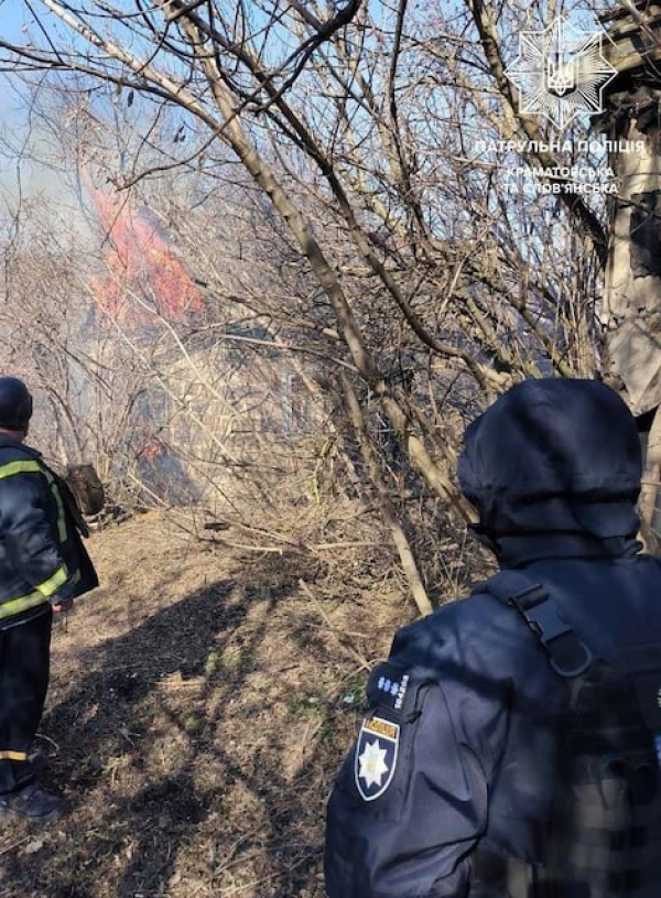 В Краматорском районе полицейские предотвратили масштабный пожар