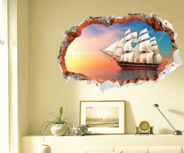 Интерьерные 3D наклейки на стены: интересные идеи, фото