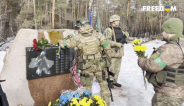 В Лимане установили памятник погибшим украинским бойцам