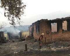 На Донетчине выгорело целое село, пока пожарные ездили за водой
