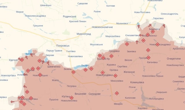 Российские войска снова пытаются укрепить свои позиции у Покровска