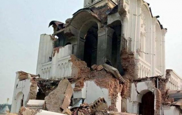 Ракетными ударами уничтожен Свято-Георгиевский скит Святогорской лавры